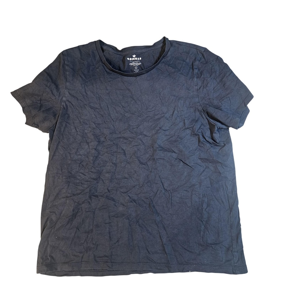 Bombas Shirt‎ Mens Large Blue Pima Cotton Crewneck Solid Tee Tagless Casual